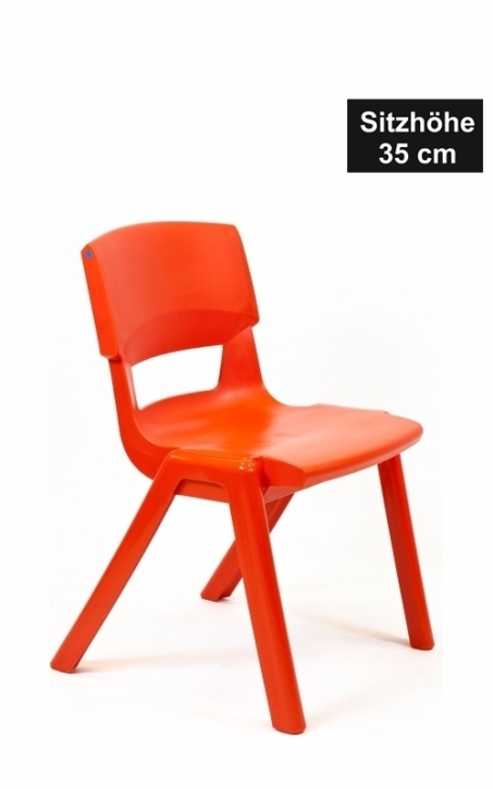 POSTURA+ Kunststoffstuhl - Sitzhöhe 35 cm, MOHNROT