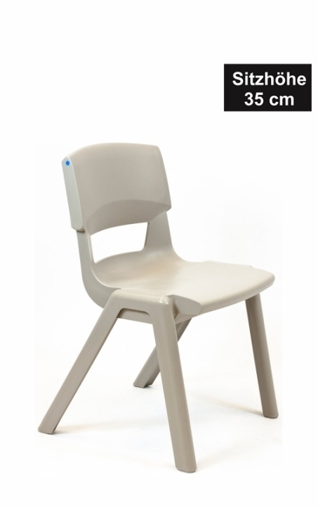 POSTURA+ Kunststoffstuhl - Sitzhöhe 35 cm, ASCHGRAU