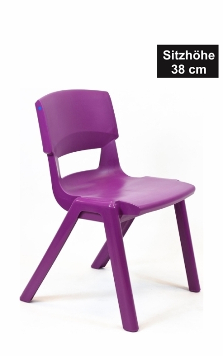 POSTURA+ Kunststoffstuhl - Sitzhöhe 38 cm, TRAUBE