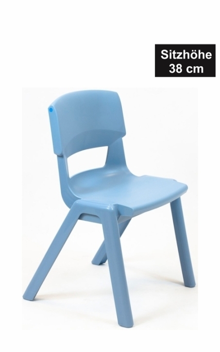 POSTURA+ Kunststoffstuhl - Sitzhöhe 38 cm, PUDERBLAU