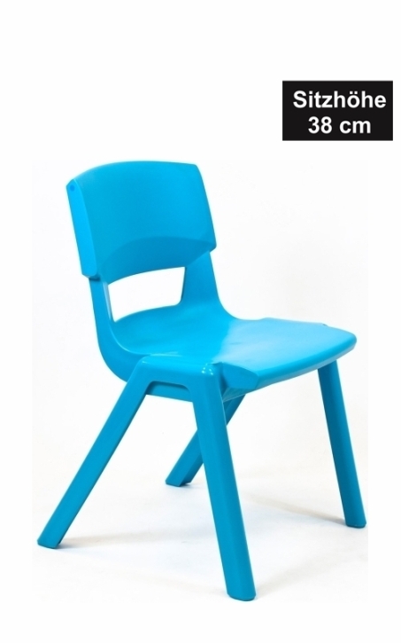 POSTURA+ Kunststoffstuhl - Sitzhöhe 38 cm, AQUA