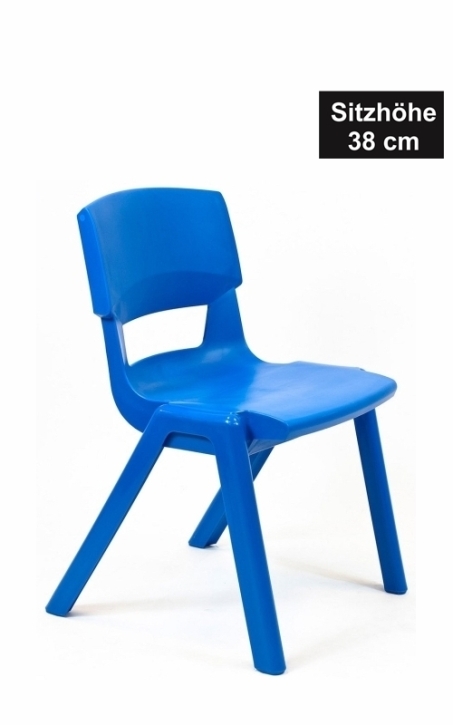 POSTURA+ Kunststoffstuhl - Sitzhöhe 38 cm, TINTENBLAU