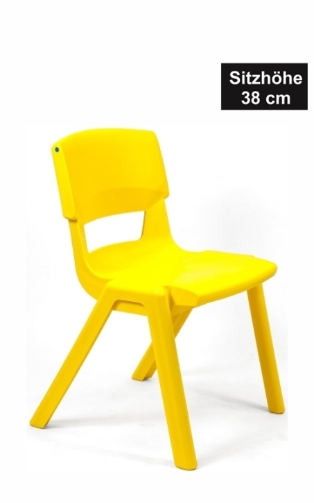 POSTURA+ Kunststoffstuhl - Sitzhöhe 38 cm, SONNENGELB