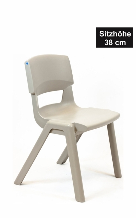 POSTURA+ Kunststoffstuhl - Sitzhöhe 38 cm, ASCHGRAU
