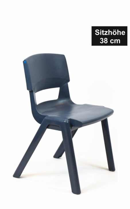 POSTURA+ Kunststoffstuhl - Sitzhöhe 38 cm, SCHIEFERGRAU