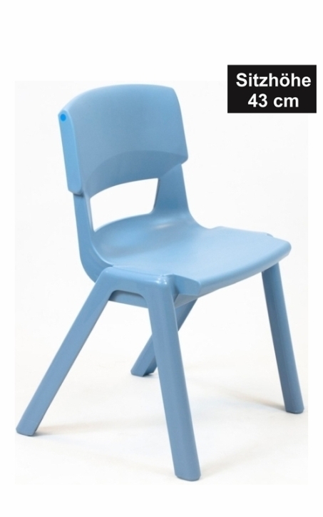 POSTURA+ Kunststoffstuhl - Sitzhöhe 43 cm, PUDERBLAU