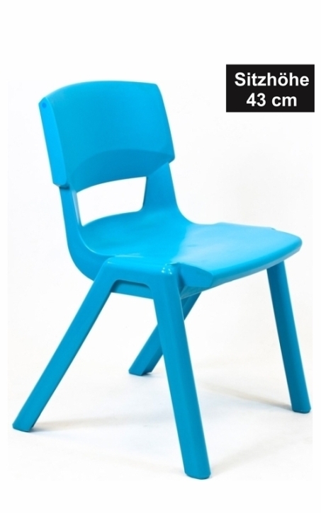POSTURA+ Kunststoffstuhl - Sitzhöhe 43 cm, AQUA