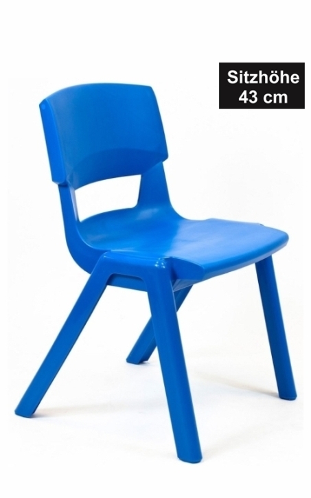 POSTURA+ Kunststoffstuhl - Sitzhöhe 43 cm, TINTENBLAU