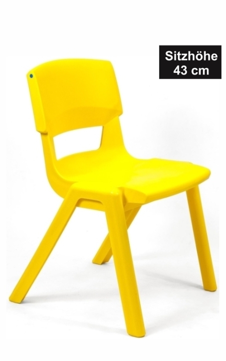 POSTURA+ Kunststoffstuhl - Sitzhöhe 43 cm, SONNENGELB