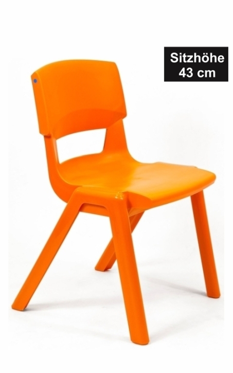 POSTURA+ Kunststoffstuhl - Sitzhöhe 43 cm, MANDARINE