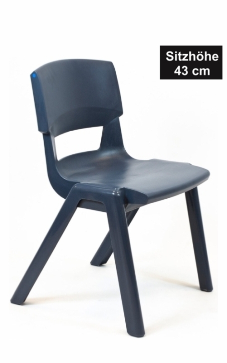 POSTURA+ Kunststoffstuhl - Sitzhöhe 43 cm, SCHIEFERGRAU