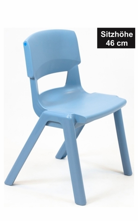 POSTURA+ Kunststoffstuhl - Sitzhöhe 46 cm, PUDERBLAU