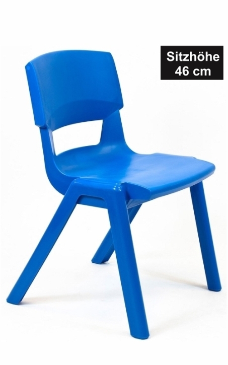 POSTURA+ Kunststoffstuhl - Sitzhöhe 46 cm, TINTENBLAU