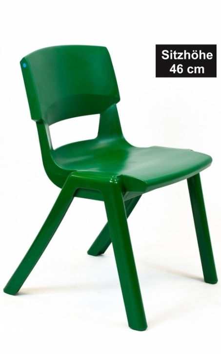 POSTURA+ Kunststoffstuhl - Sitzhöhe 46 cm, WALDGRUEN