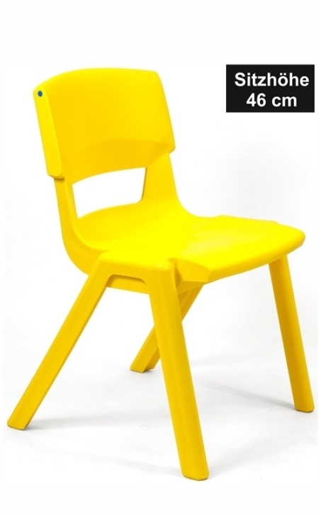 POSTURA+ Kunststoffstuhl - Sitzhöhe 46 cm, SONNENGELB