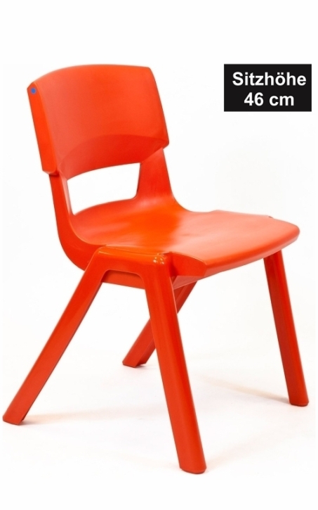 POSTURA+ Kunststoffstuhl - Sitzhöhe 46 cm, MOHNROT