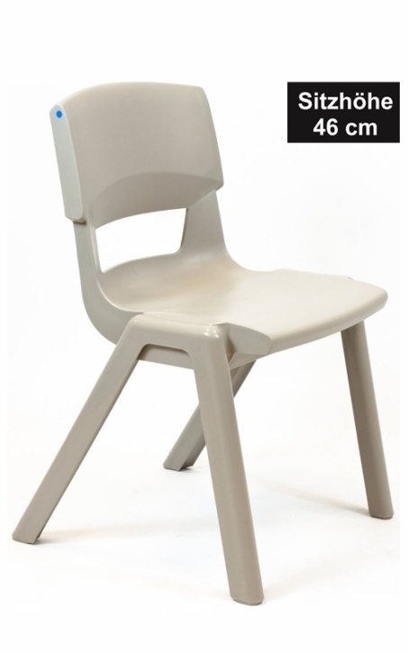 POSTURA+ Kunststoffstuhl - Sitzhöhe 46 cm, ASCHGRAU