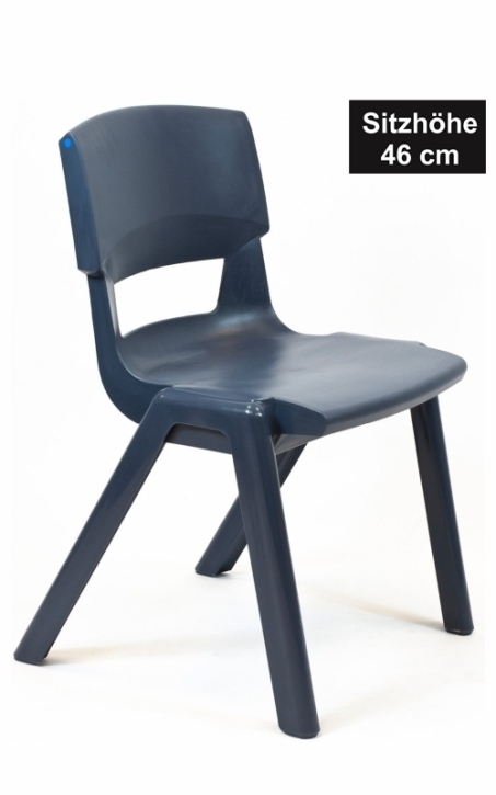 POSTURA+ Kunststoffstuhl - Sitzhöhe 46 cm, SCHIEFERGRAU