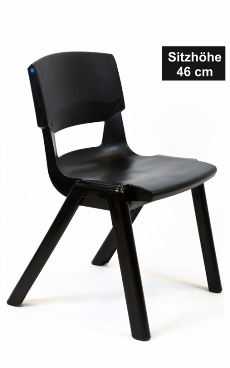 POSTURA+ Kunststoffstuhl - Sitzhöhe 46 cm, PECHSCHWARZ