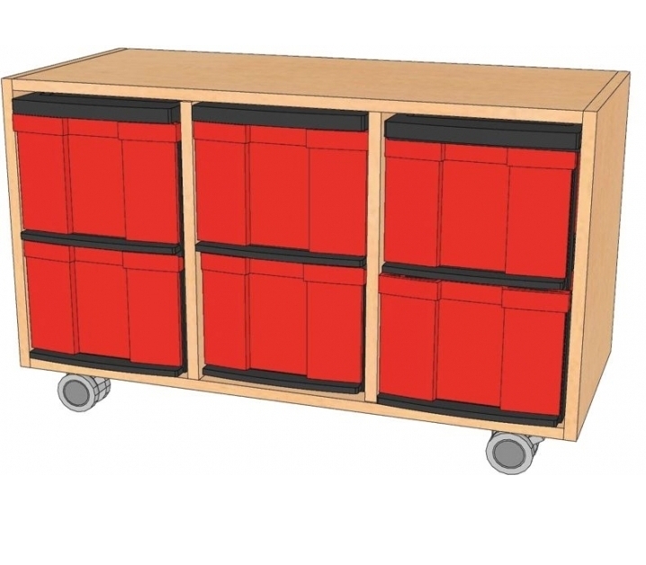 Fahrbares Regal mit InBoxen, B/H/T 98,5 x 59 x 40 cm