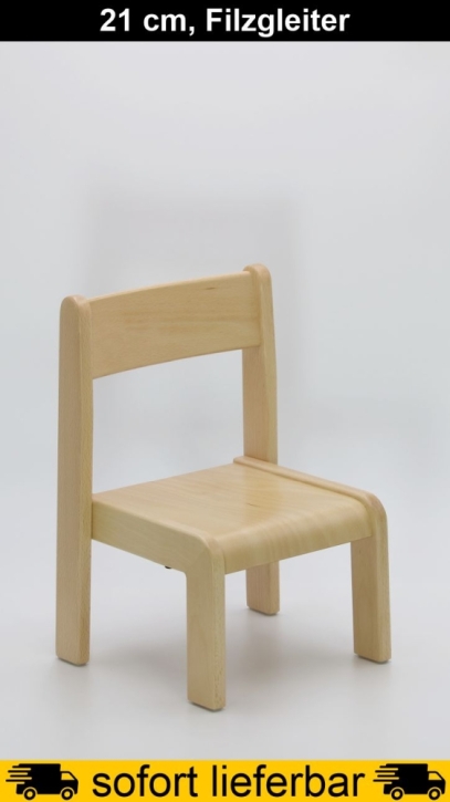 Stapelstuhl TIM, Buche massiv, Sitzhöhe 21 cm, Filzgleiter