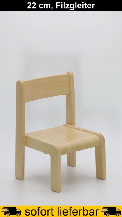 Stapelstuhl TIM, Buche massiv, Sitzhöhe 22 cm, Filzgleiter