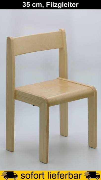 Stapelstuhl TIM, Buche massiv, Sitzhöhe 35 cm, Filzgleiter