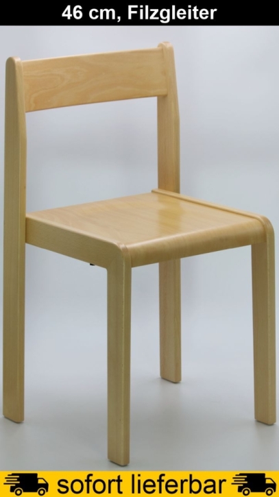 Stapelstuhl TIM, Buche massiv, Sitzhöhe 46 cm, Filzgleiter