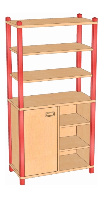 Stollenschrank Breite 106 cm, 160 cm Hoch, Tür links