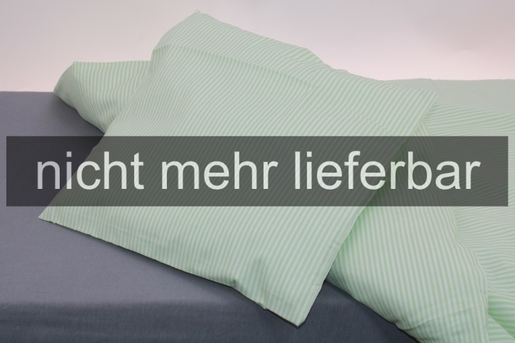 AUSVERKAUFT Bettwäsche "Streifen grün", 100 % Baumwolle, Deckenbezug 75x100 cm, Knopfleiste
