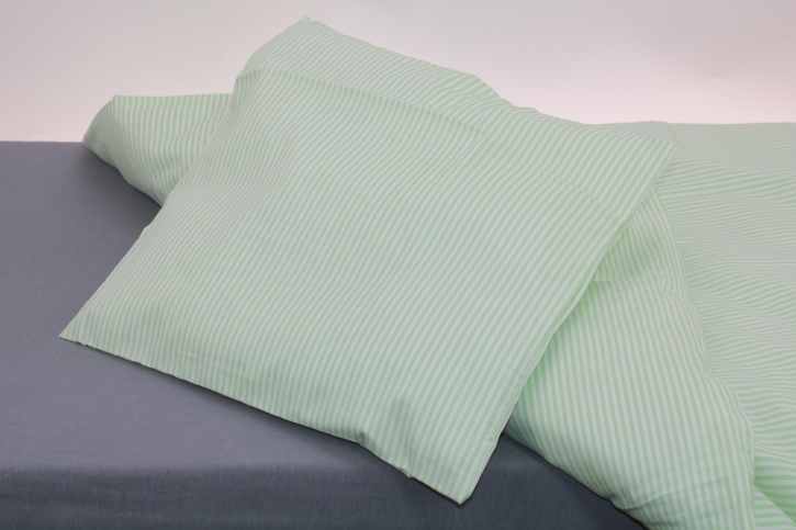 Abverkauf: Bettwäsche "Streifen grün", 100 % Baumwolle
