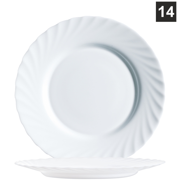 Hartglas "Trianon" - Mittagsteller / Teller flach Ø 24,5 cm, H 24 mm