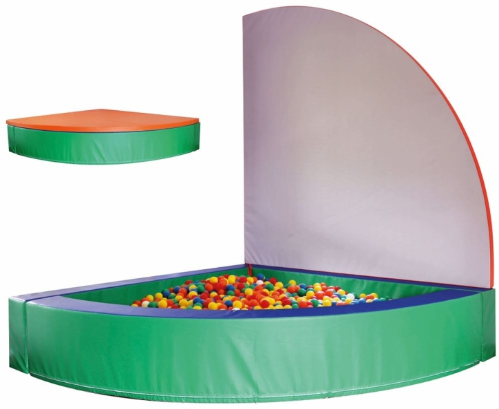 Bällebad mit Abdeckung, Schenkellänge 200 cm, Höhe 46 cm