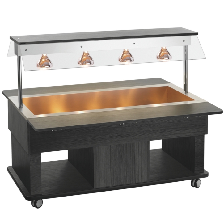 Buffetwagen Kids W4110-150W, inkl. Hustenschutz und Wärmelampen, Dekor Anthrazit