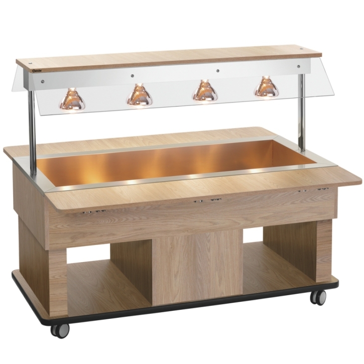 Buffetwagen Kids W4110-150W, inkl. Hustenschutz und Wärmelampen, Dekor Ulme