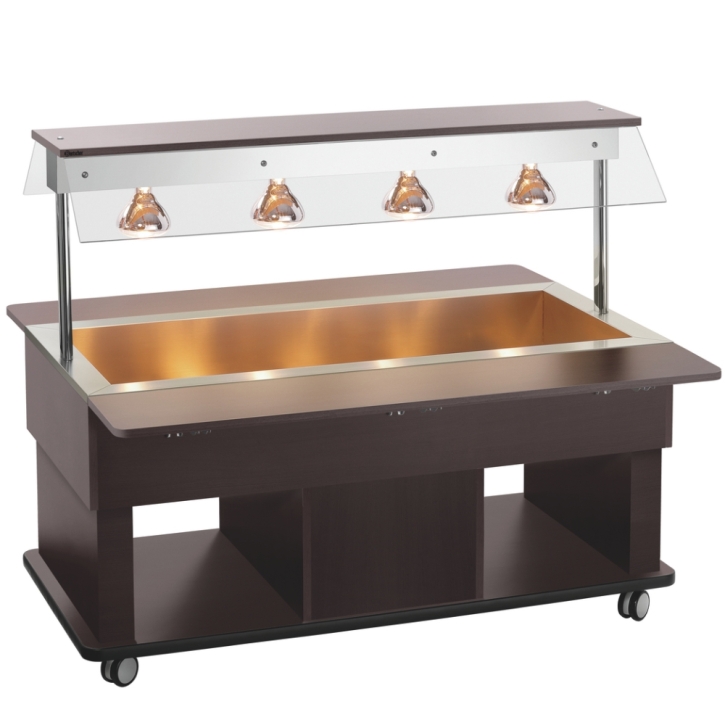 Buffetwagen Kids W4110-150W, inkl. Hustenschutz und Wärmelampen, Dekor Wenge