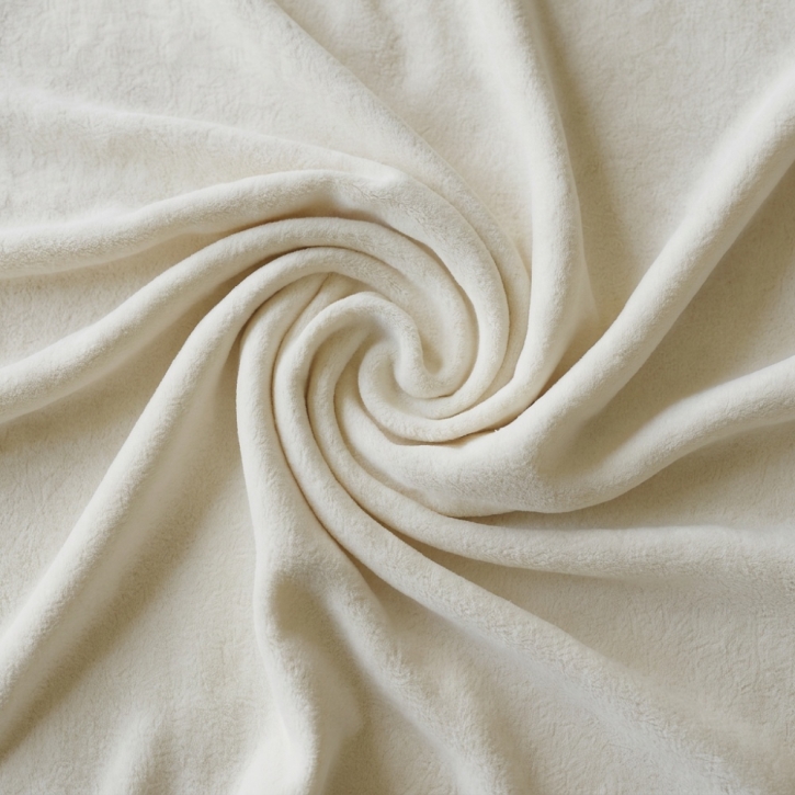 Kuscheldecke, Microfaser-Fleece, 75 x 100 cm, wollweiß