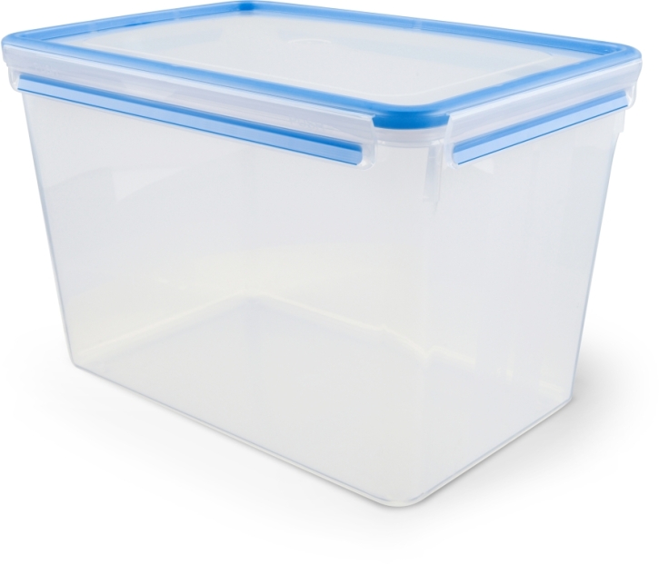 Clip&Close Frischhaltedose aus Kunststoff, Maxiformat, rechteckig, Transparent/Blau, 10,6 Liter