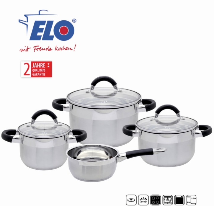 Topfset Black Steam mit Abdampffunktion, 4-teilig + passende Deckel