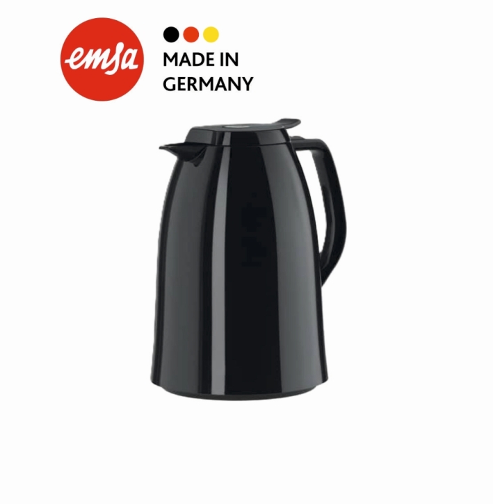 Isolierkanne, Einhandbedienung, 1,50 Liter, schwarz glänzend