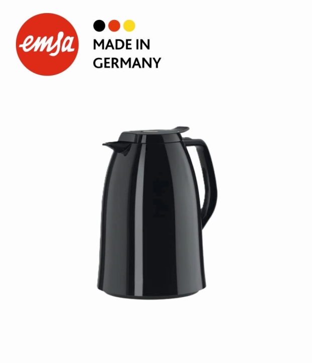 Isolierkanne, Einhandbedienung, 1,00 Liter, schwarz glänzend