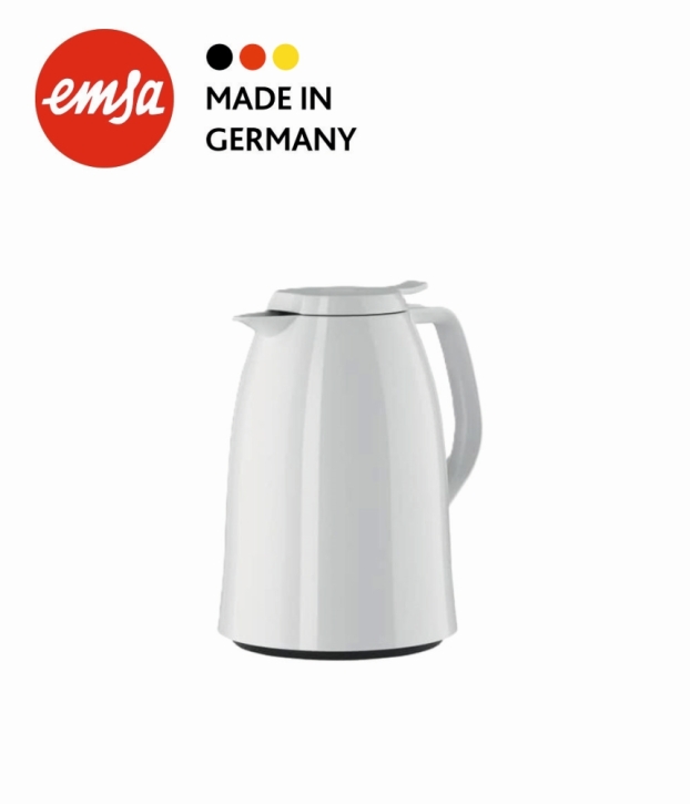 Isolierkanne, Einhandbedienung, 1,00 Liter, weiß glänzend