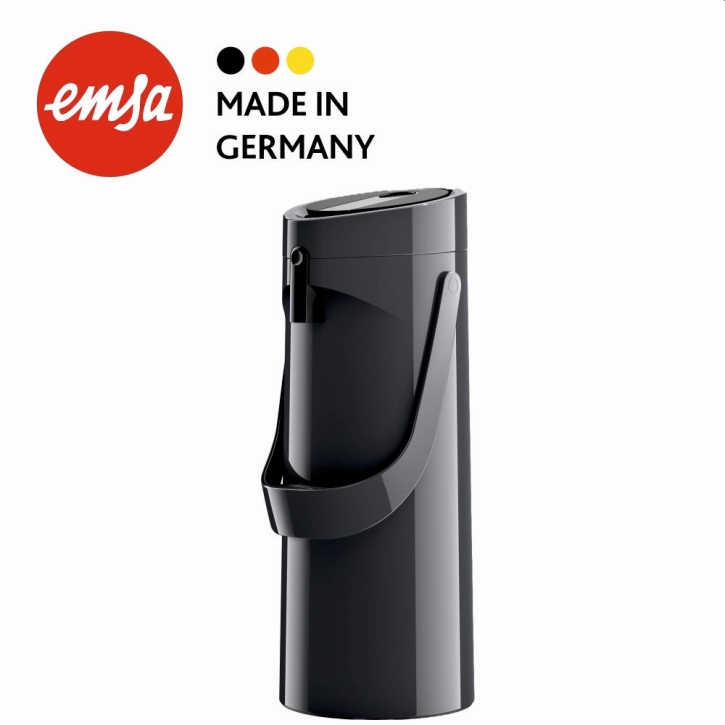 Pump-Isolierkanne 1,9 Liter, drehbarer Fuß, doppelwandiger Vakuum-Glaskolben, anthrazit