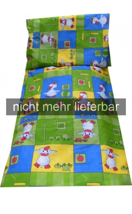 AUSVERKAUFT Bettwäsche "Ente grün", Baumwolle, Deckenbezug 75x100 cm, Knopfleiste