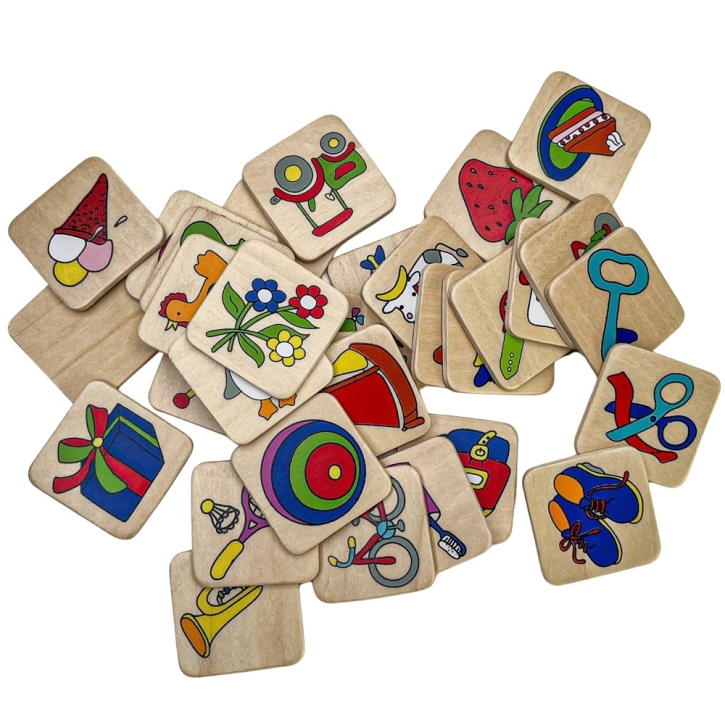 Erkennungsschilder, Großpack mit 32 Stück à 4 x 4 cm, aus Holz oder zum Kleben