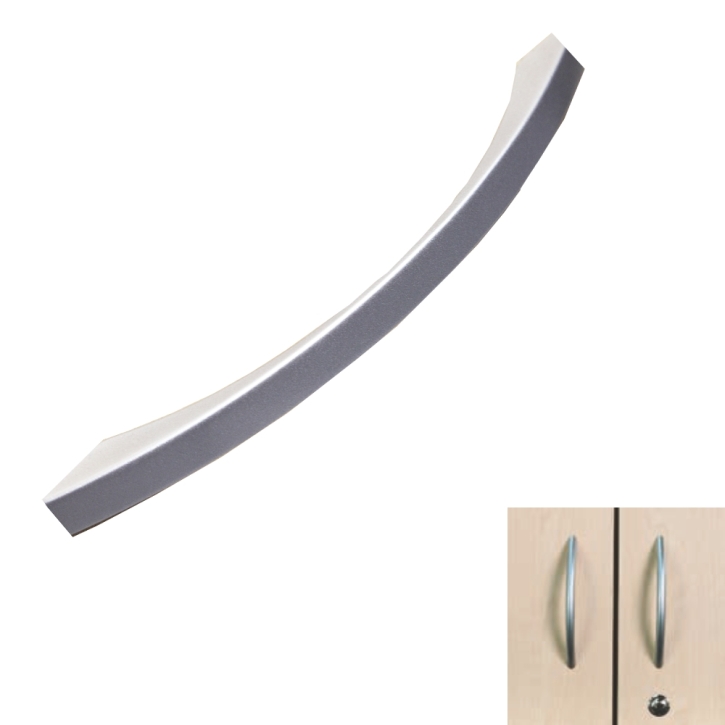 einfaches Schloss und 2 Bogengriffe für Schränke EVO180 mit Doppeltür