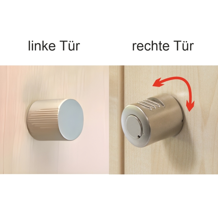 Drehgriff und Griffknopf für Schränke EVO180 mit Doppeltür