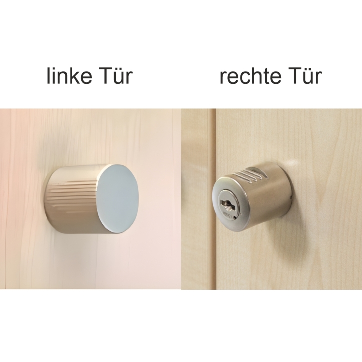 Drehzylinder und Griffknopf für Schränke EVO180 mit Doppeltür