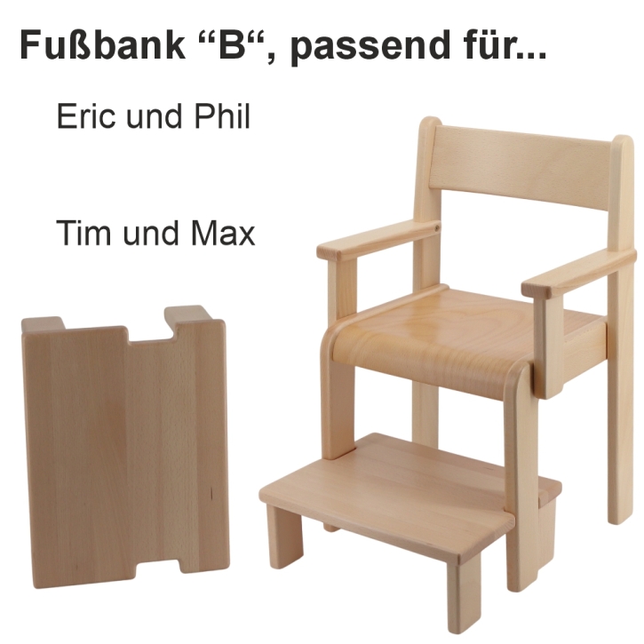 Fußbank "B" komplett montiert Fußbank "B" komplett montiert