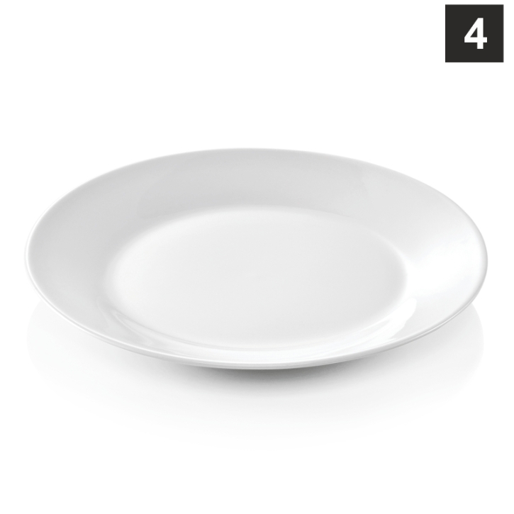 Porzellan gut und günstig - Teller flach groß, Ø 24,5 cm, H 25 mm